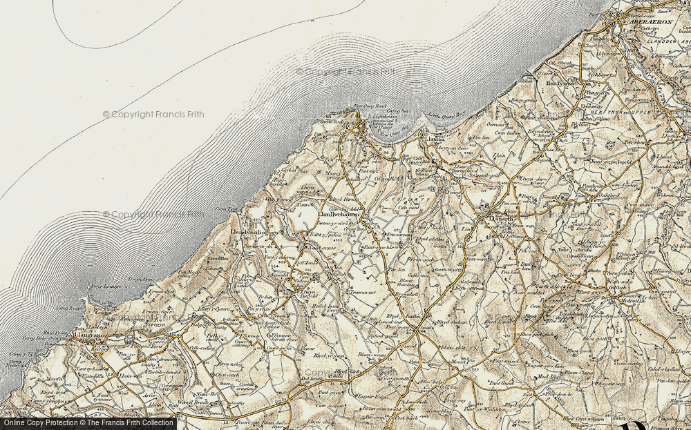 Old Map of Cross Inn, 1901-1903 in 1901-1903