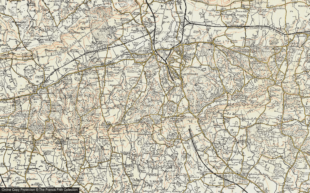 Old Map of Historic Map covering Whitley Forest in 1897-1898
