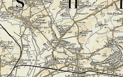 Old map of Cross Keys in 1899-1901