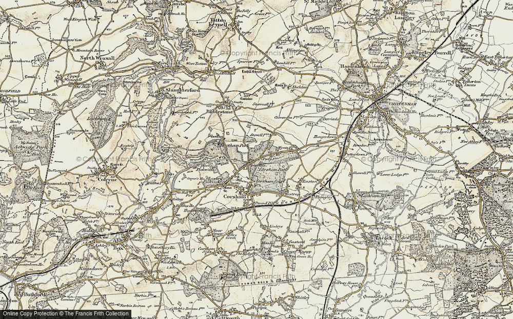 Old Map of Cross Keys, 1899 in 1899