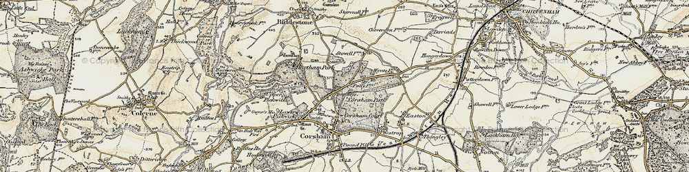 Old map of Cross Keys in 1899