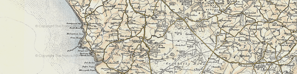 Old map of Cross Lanes in 1900