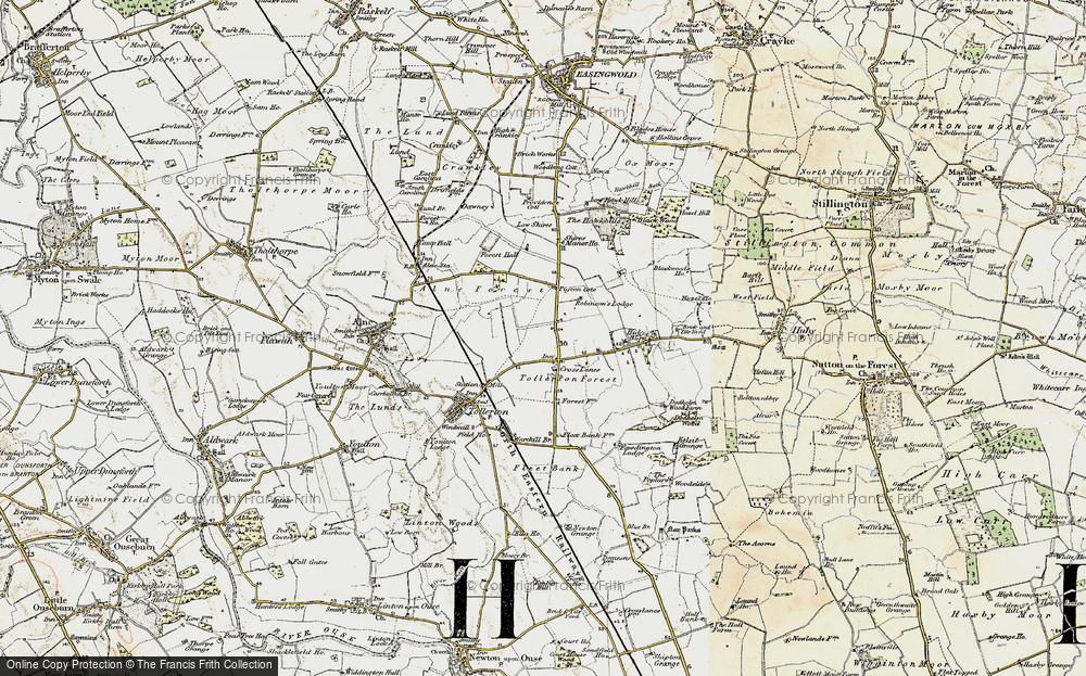 Old Map of Historic Map covering Tollerton Forest in 1903-1904