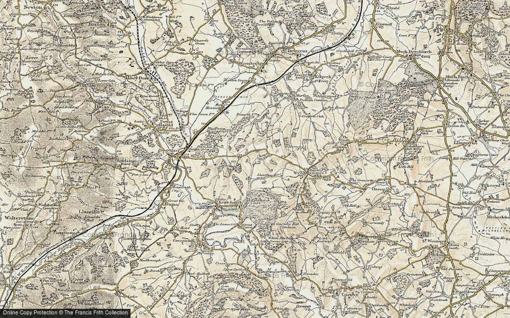Old Map of Cross Llyde, 1900 in 1900