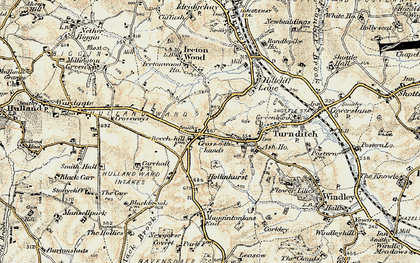 Old map of Cross o'th hands in 1902