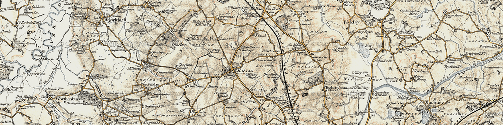 Old map of Cross o' th' Hill in 1902