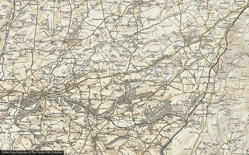 Old Map of Cross Roads, 1900 in 1900