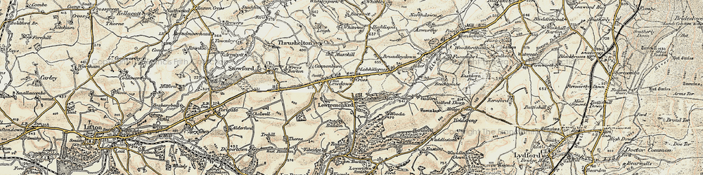 Old map of Cross Roads in 1900