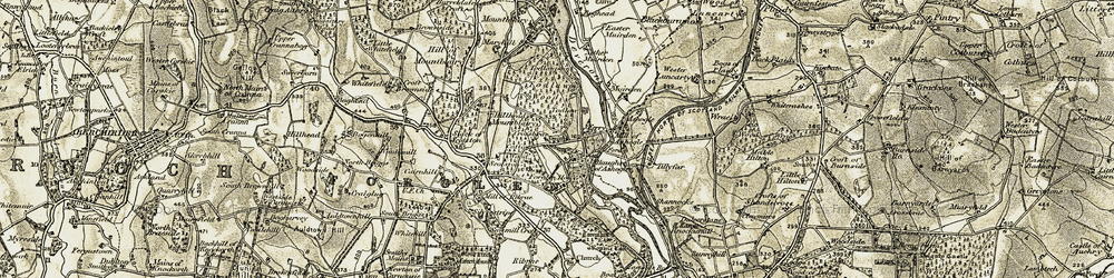 Old map of Tillyfar in 1910