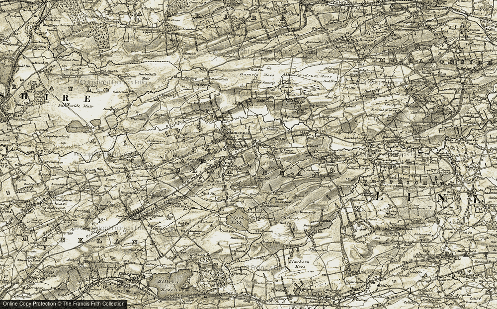Old Map of Historic Map covering Barns in 1904-1905