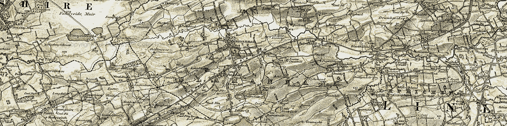 Old map of Crossburn in 1904-1905