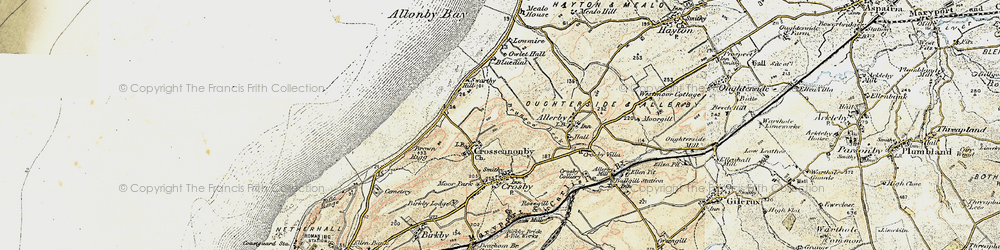 Old map of Allonby Bay in 1901-1905