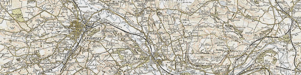Old map of Crossflatts in 1903-1904