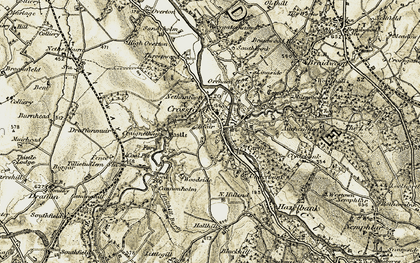 Old map of Crossford in 1904-1905