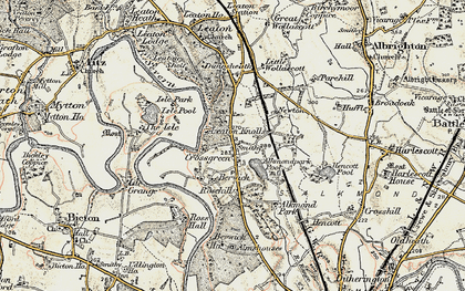 Old map of Alkmund Park Pool in 1902
