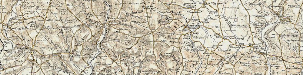 Old map of Crosshands in 1901