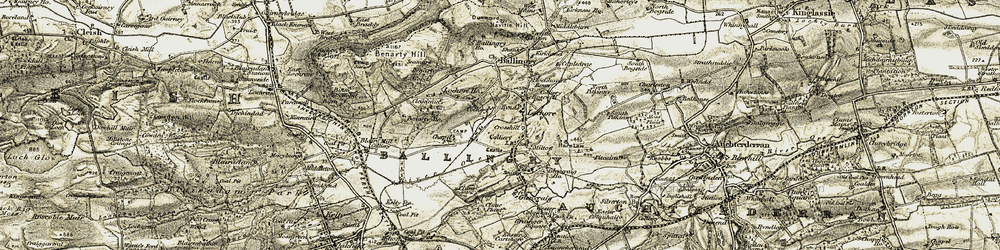 Old map of Crosshill in 1903-1908