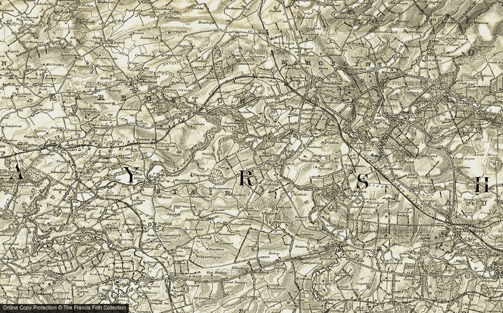 Old Map of Historic Map covering Burnfoot Br in 1904-1906