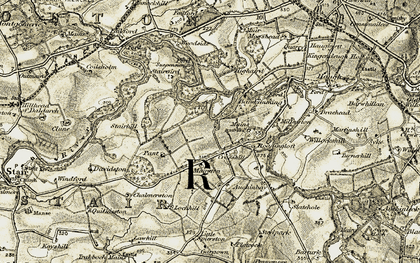 Old map of Crosshill in 1904-1906