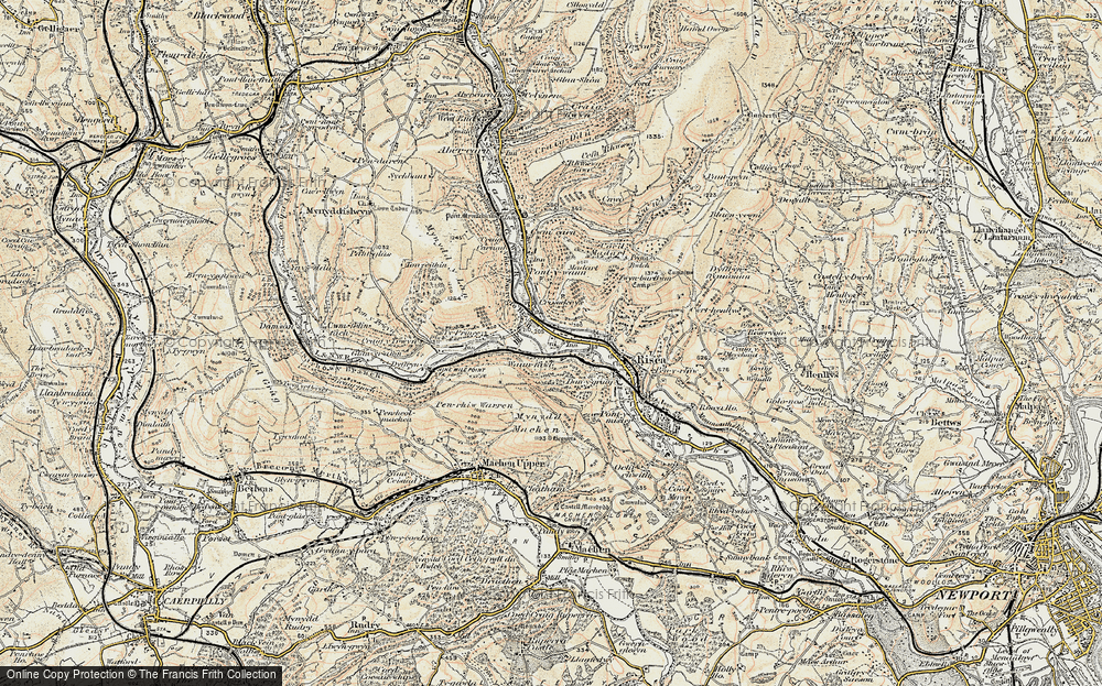 Old Map of Crosskeys, 1899-1900 in 1899-1900
