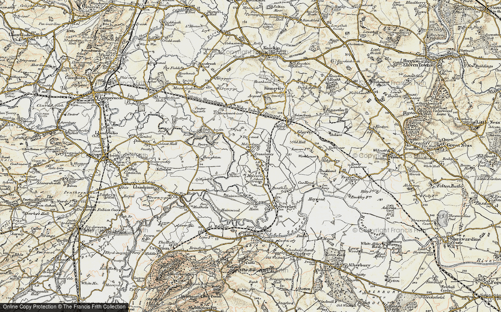 Old Map of Crosslanes, 1902 in 1902