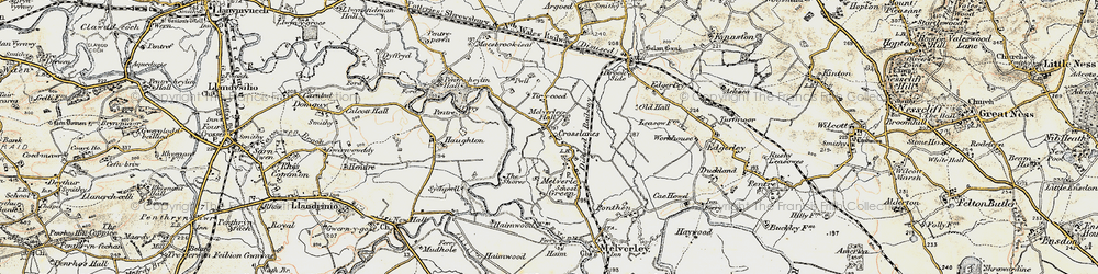 Old map of Crosslanes in 1902