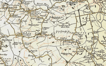 Old map of Crossmoor in 1903-1904