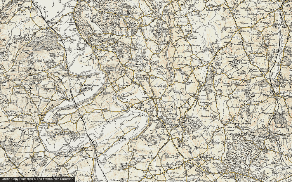 Old Map of Crossway, 1899-1900 in 1899-1900
