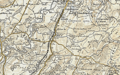 Old map of Crossway in 1900-1903