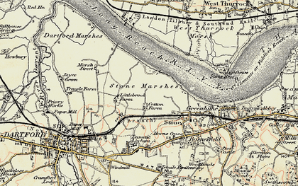 Old map of Crossways in 1897-1898
