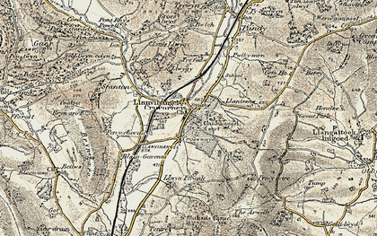 Old map of Crossways in 1899-1900
