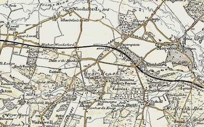 Old map of Moigne Combe in 1899-1909