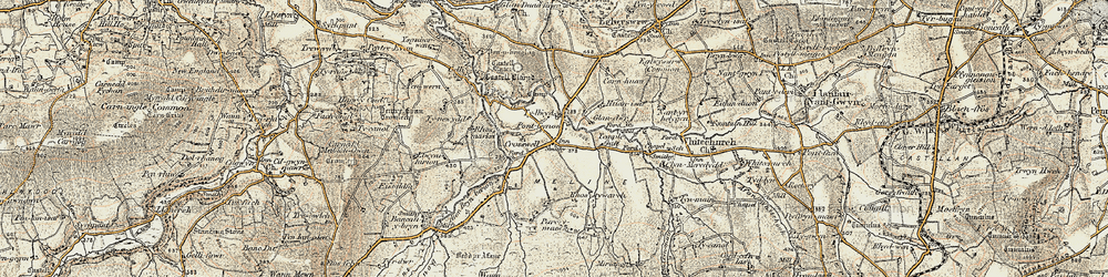 Old map of Tyllwyd in 1901
