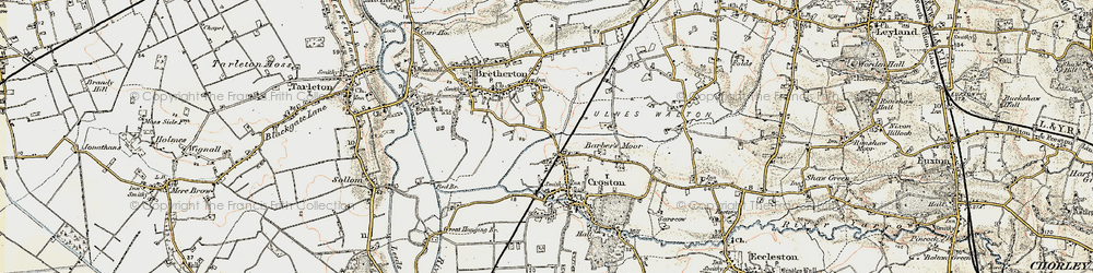 Old map of Croston in 1902-1903