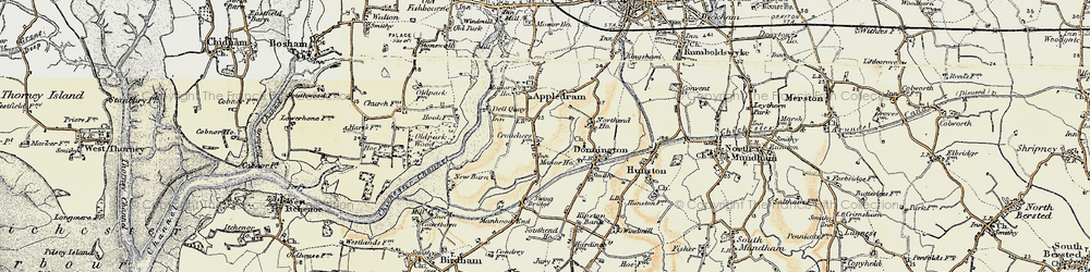 Old map of Chichester Canal in 1897-1899
