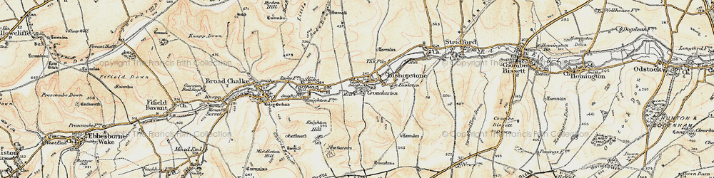 Old map of Croucheston in 1897-1909