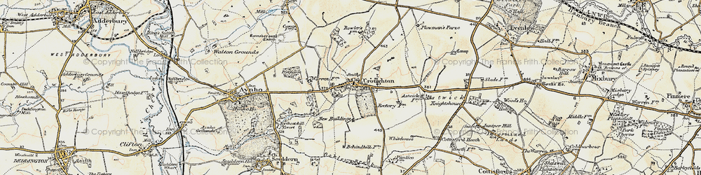 Old map of Croughton in 1898-1899