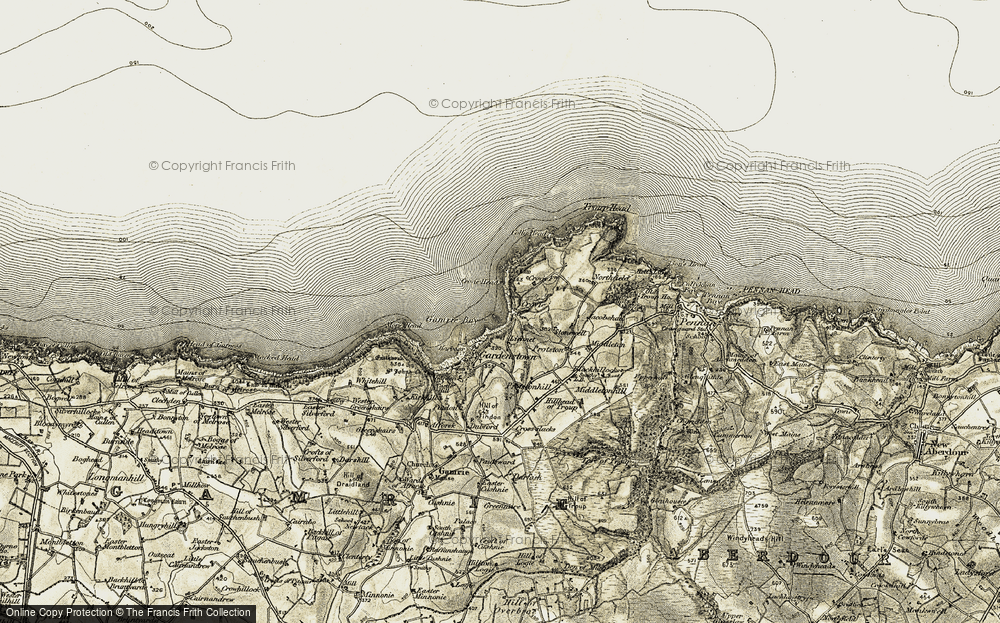 Old Map of Crovie, 1909-1910 in 1909-1910