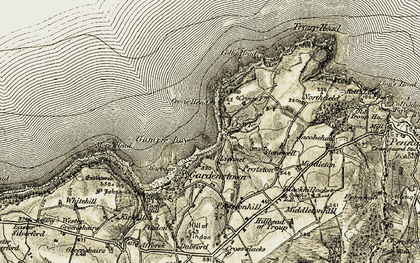 Old map of Crovie in 1909-1910