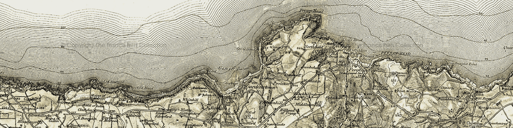 Old map of Crovie in 1909-1910