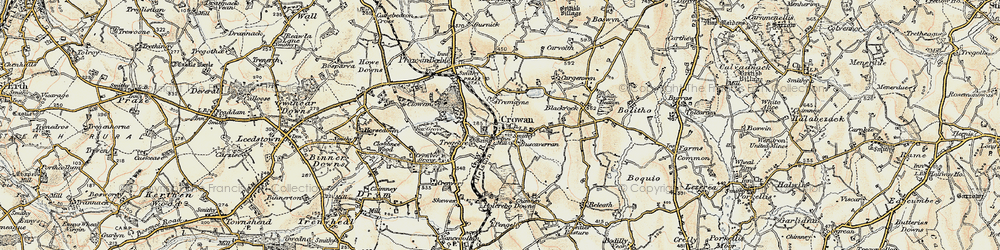 Old map of Buscaverran in 1900