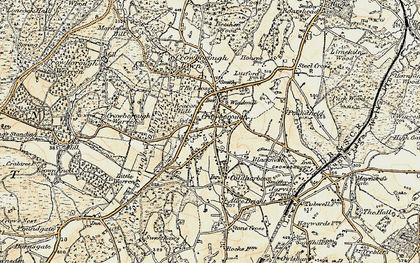 Old map of Crowborough in 1898