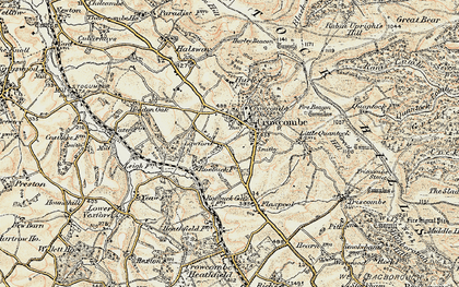 Old map of Crowcombe in 1898-1900