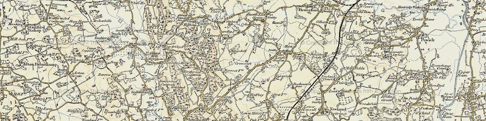 Old map of Crowcroft in 1899-1901