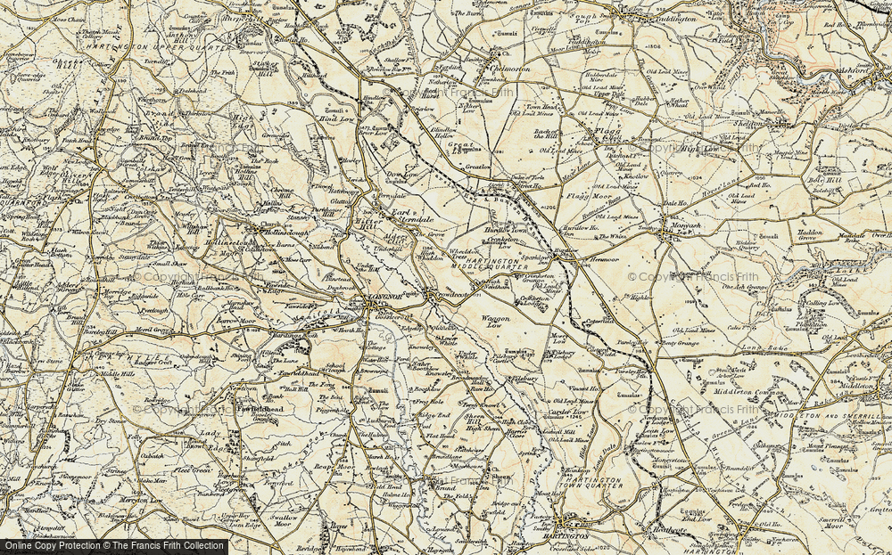 Old Map of Historic Map covering Wheeldon Trees in 1902-1903