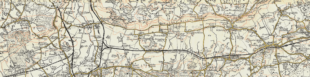 Old map of Crowdleham in 1897-1898