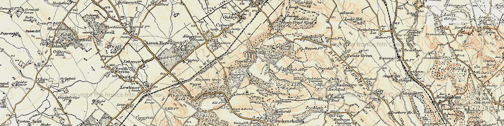 Old map of Crowell Hill in 1897-1898