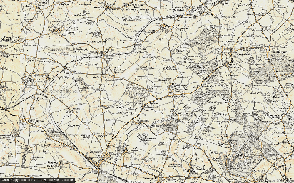 Old Map of Crowfield, 1898-1901 in 1898-1901