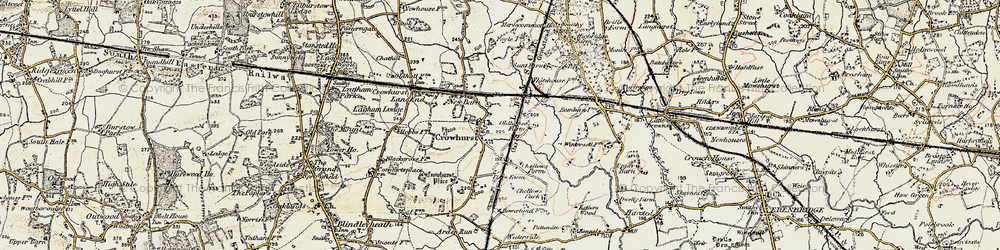 Old map of Crowhurst in 1898-1902