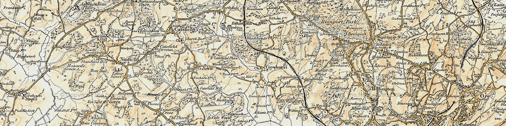 Old map of Crowhurst in 1898